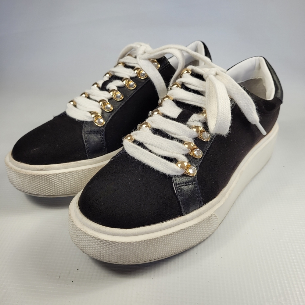 Jennifer Lopez Women's Black Amitres Sneakers Platforms Lace-up Size 7